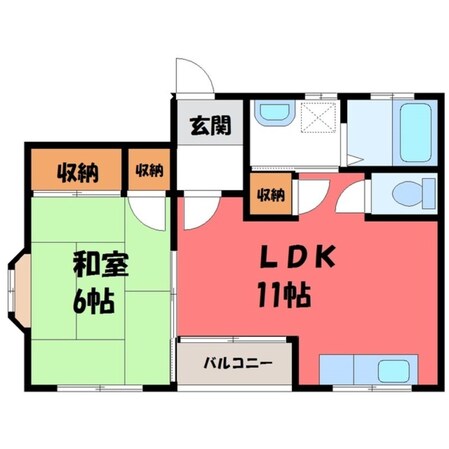 宇都宮駅 バス24分  野沢寺下車：停歩4分 1階の物件間取画像